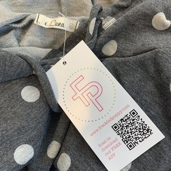 freckled poppy luna poka dot long sleeve hoodie large - Picture 6 of 6
